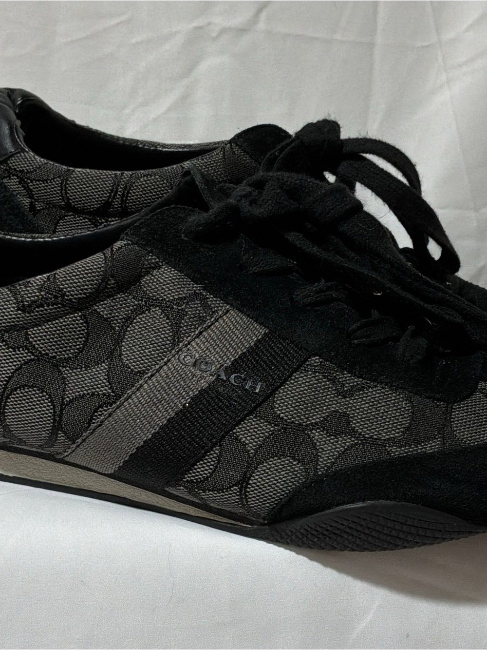 Coach Black Signature Logo Low-Top Sneakers